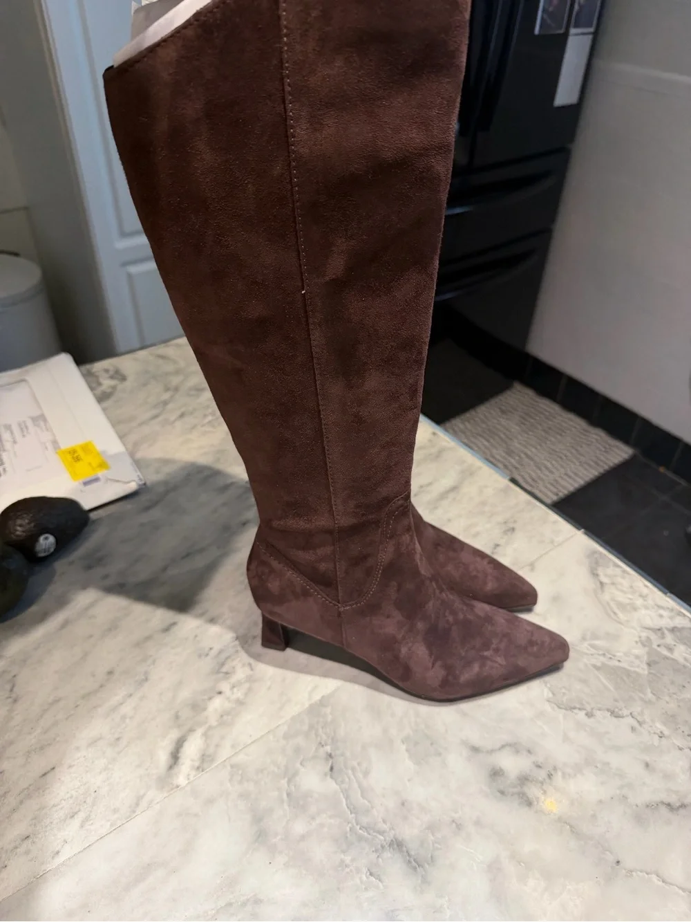 Naturalizer Deesha  Women's Over-the-Knee Pointed Suede Boots - Brown 7M